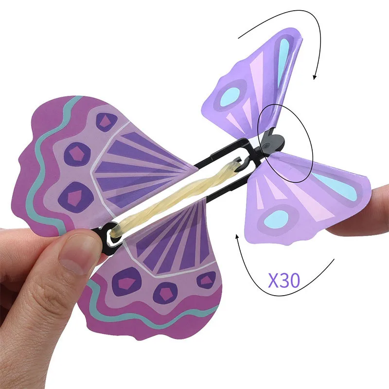 Magic Flying Butterfly with Card Simulation Toy Children Magic Props Trick Funny Surprise Joke Butterfly Card Magic Toy for Kids