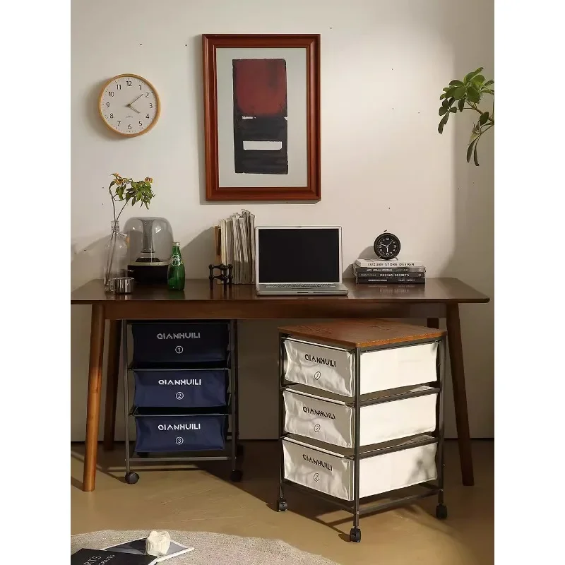 عربة تخزين من نوع درج الرياح الصناعية، طاولة بجانب السرير متحركة من القرون الوسطى تحت رف أرضية لخزانة الوجبات الخفيفة #3