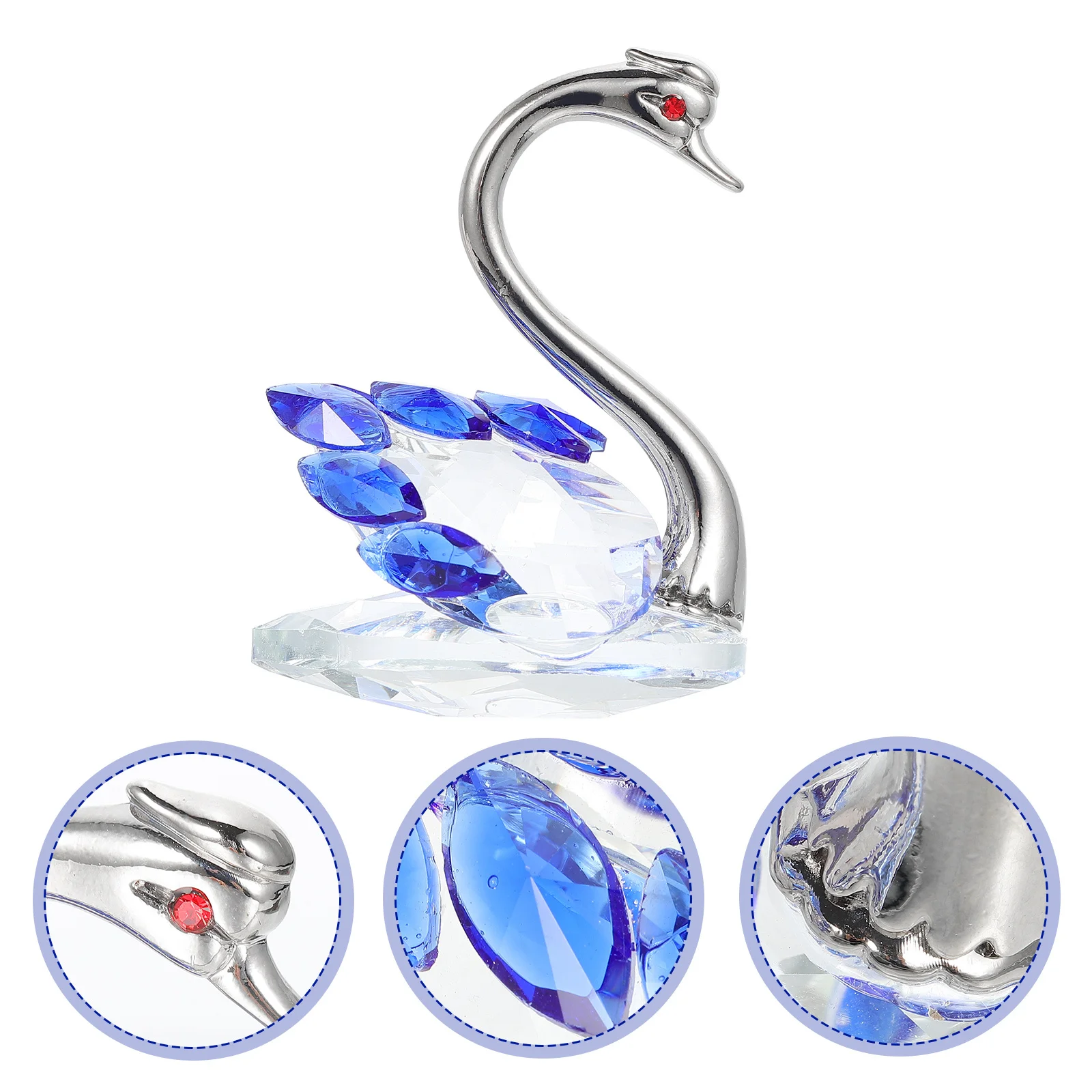 

Crystal Swan Ornament Decorative Desktop Home Office Table Centerpiece Creative Swan Statue Wedding Party Birthday Gift
