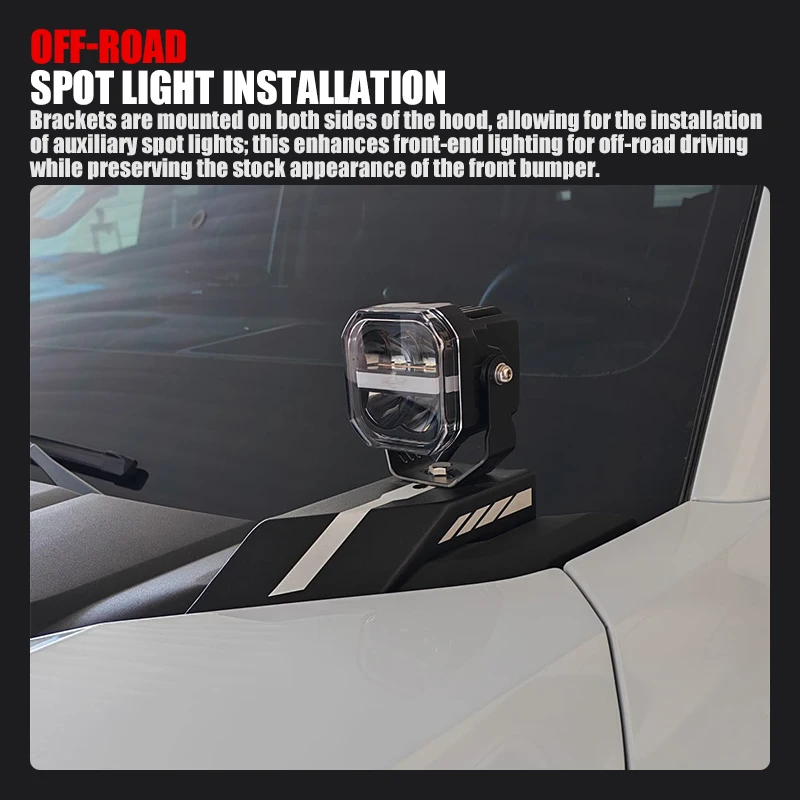 Engine Hood Spotlight Bracket For BYD Shark 6 2024-ON Lamp Base Auxiliary Searchlight Fog Holder Exterior Upgrade Accessories