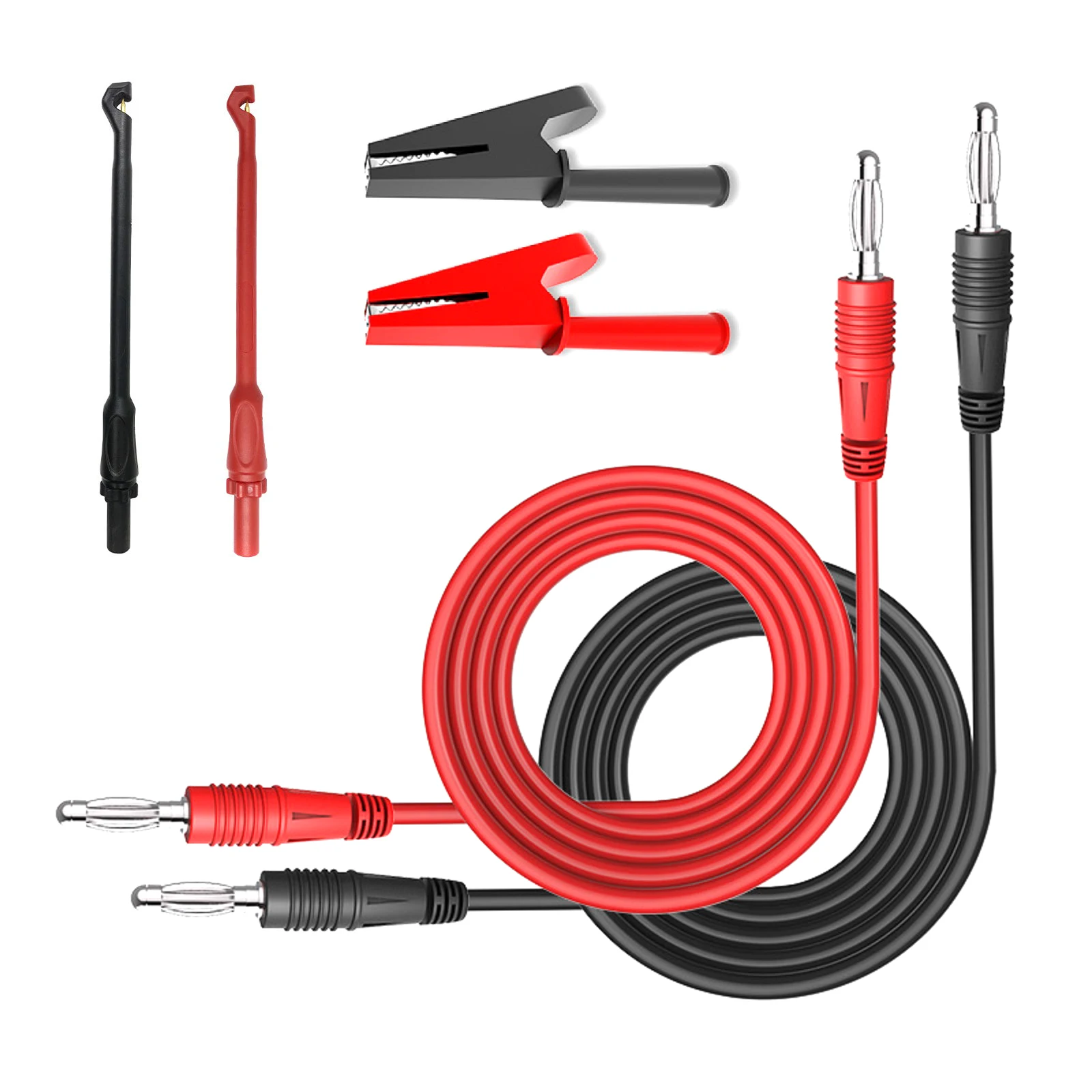 

4mm Digital Multi Meter Test Kit Featuring Banana Connectors Probes and Crocodile Clips for Safe Electrical Connections