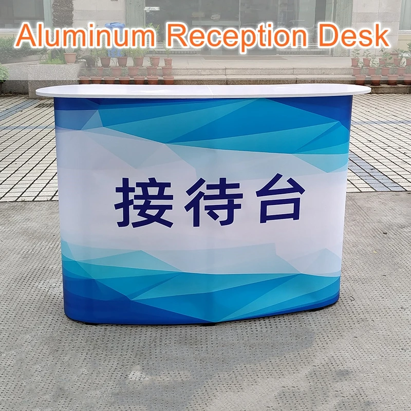 Folding Aluminum Rack Display Stand Portable Reception Front Desk Display Stand