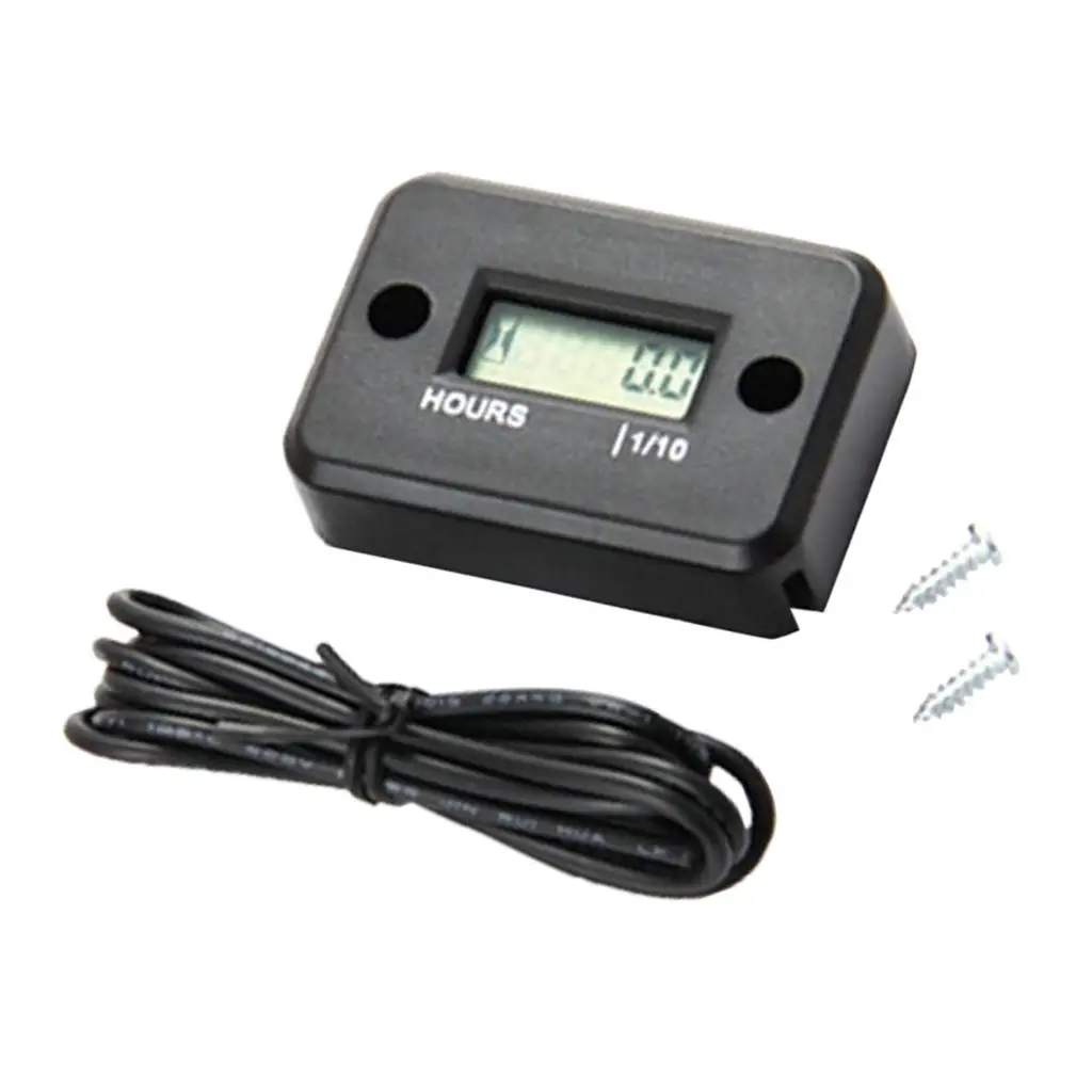 LCD Digital Spark Plug Engine Motorcycle Digital Tach/Hour Meter