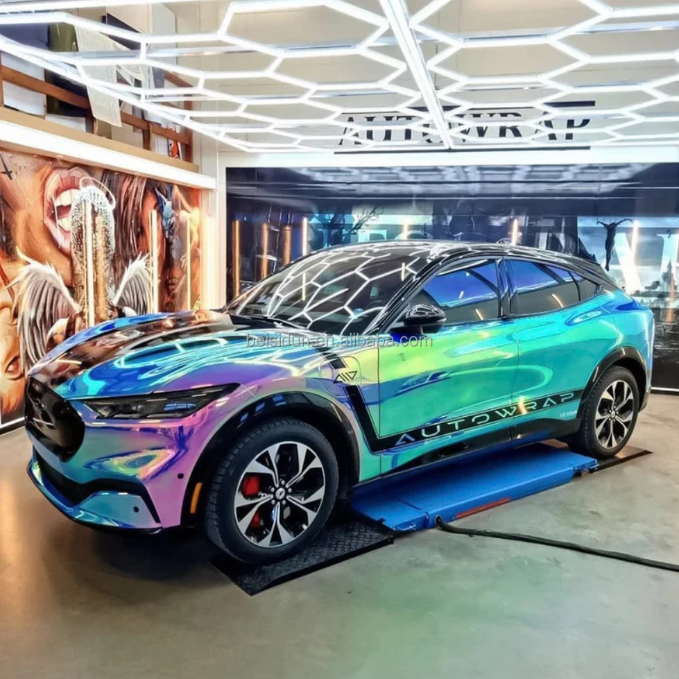 Pellicola avvolgente in vinile per auto di vendita calda Placca colorata Blu Super lucido per tutto il corpo in vinile PET a prova di raggi UV PPF Rotolo di avvolgimento per auto