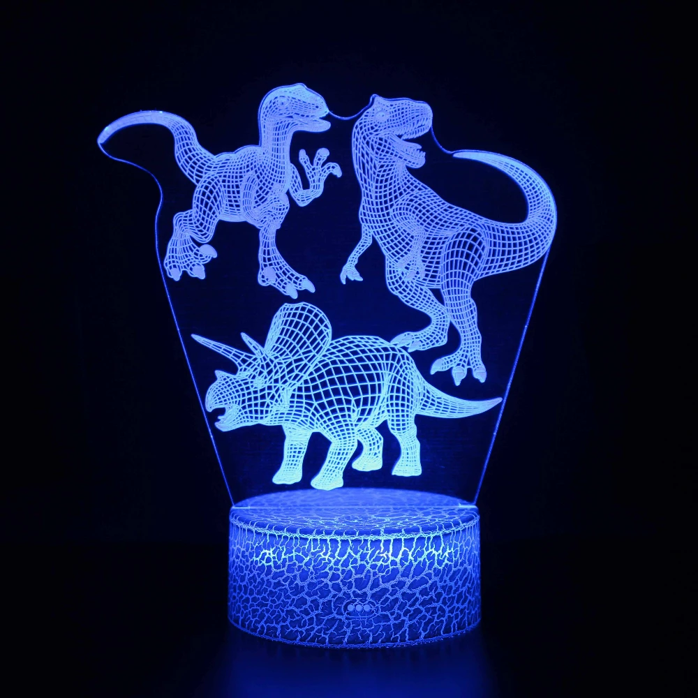 Dinosaur Night Light for Kids Room Decor 3D Night Lamp 7 Colors Changing LED Dino Lamp Birthday Party Christmas Gifts for Boys