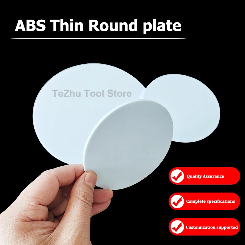 ABS Sheet Diameter 20-300mm Plastic Thin Round Washer Circular Plate White ABS Plastic Sheet Customized Processing