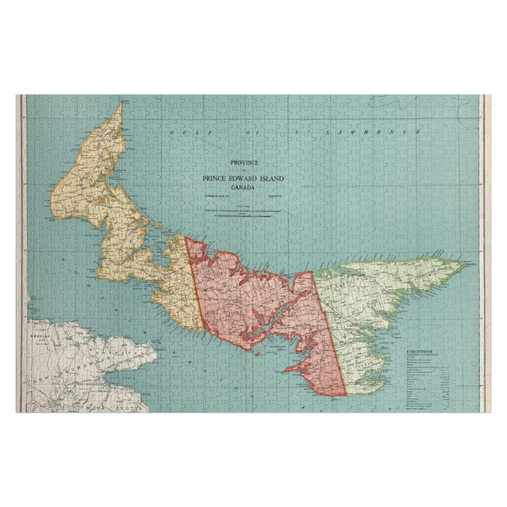 

Old Prince Edward Island Map (1925) Vintage Garden of the Gulf Canada Atlas Jigsaw Puzzle Toys For Children Children Puzzle