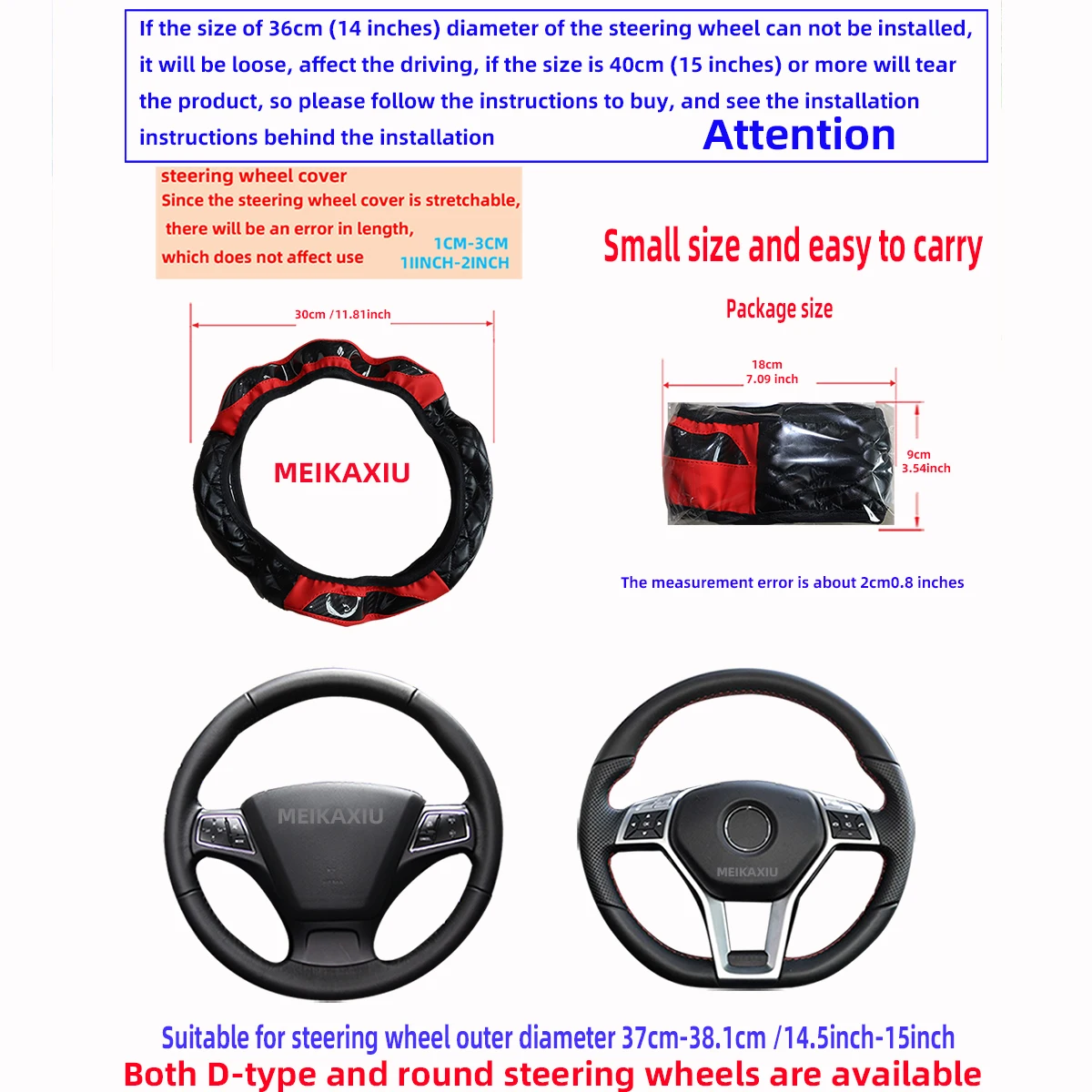 1 crystal carbon fiber embroidered leather automotive steering wheel cover without inner rim for 14.5-15 inchcar accessories