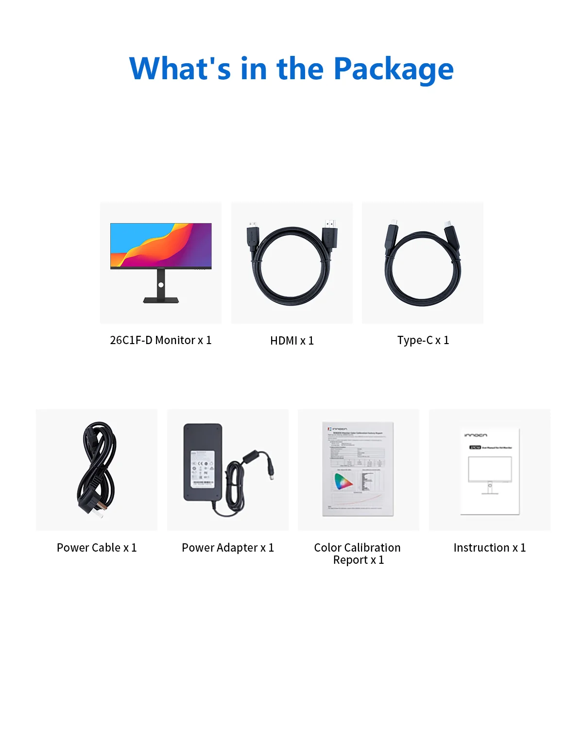 INNOCN شاشة عرض واسعة للغاية مقاس 26 بوصة 21:9 كمبيوتر 2560 × 1080 بكسل 60 هرتز Type-C DisplayPort HDMI 2.0 شاشة كمبيوتر - 26C1F-D #6