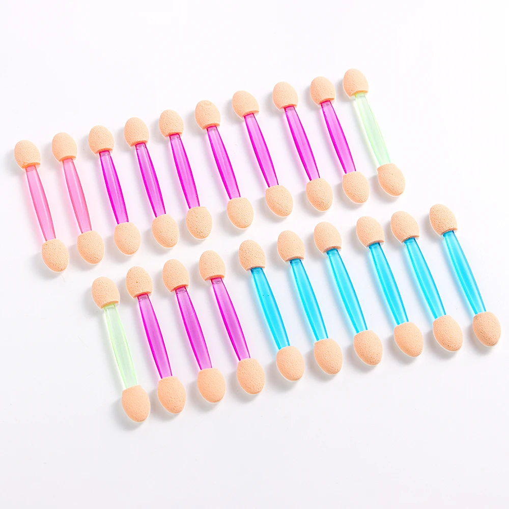 10/20Pcs Double Sided Eyeshadow Applicator Disposable Sponge Brushes Nail Mirror Powder Brushes Women Makeup Cosmetic Tool NTYYB