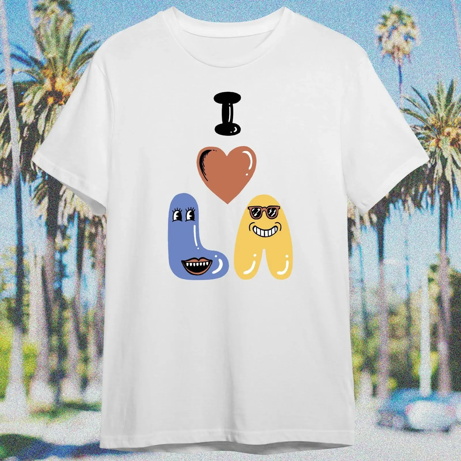 I Love LA fire relief shirt vintage Washed Versatile Stretched graphic streetwear Top For Everyday Wear Breathable