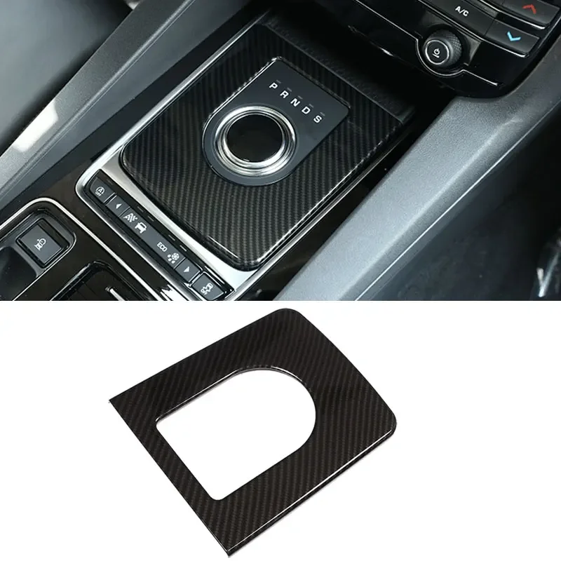 

For Jaguar F-Pace X761 XE X760 XF X260 Car ABS Carbon Fiber Texture Central Console Gear Shift Frame Cover Trim