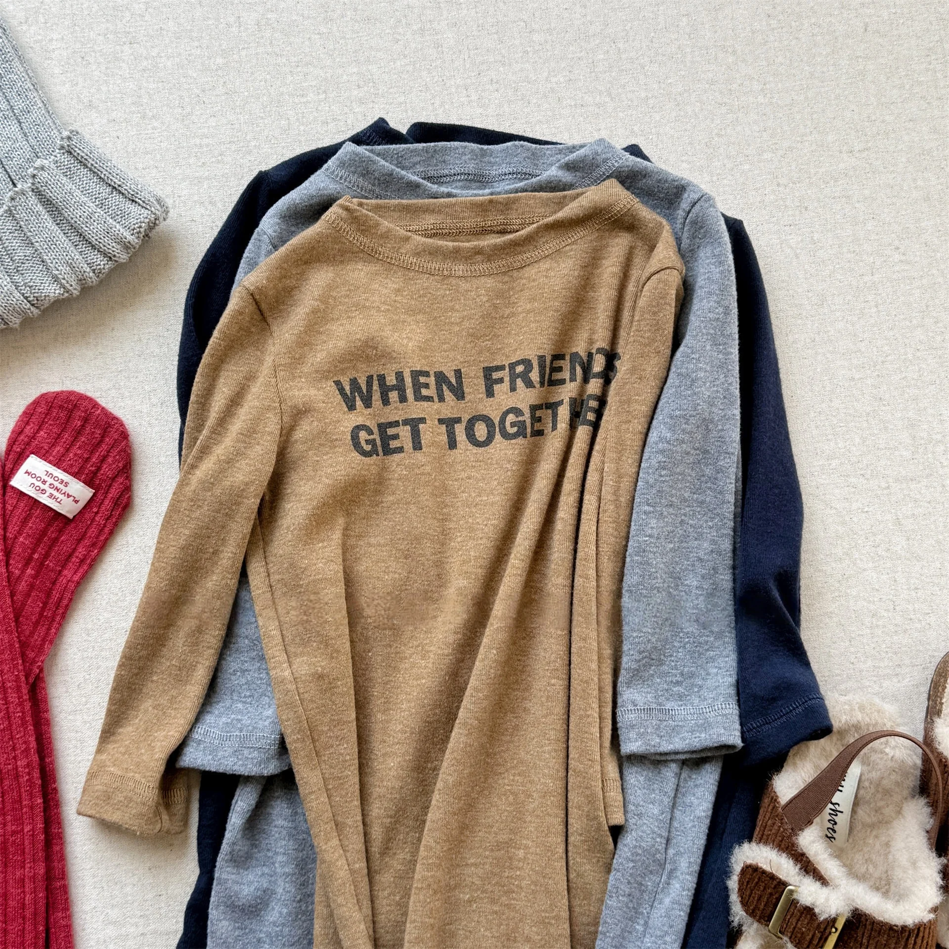 

2025 детская одежда для девочек, хлопковая футболка с длинными рукавами, От 1 до 6 лет, детский базовый слой с буквенным принтом, детская повседневная повседневная одежда, одежда