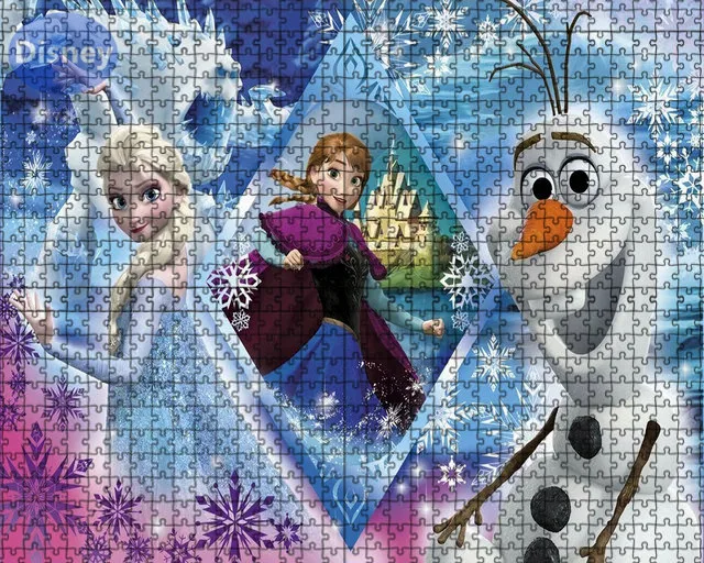 Disney Ice and Snow Encounter Elsa and Princess Anna 1000 Piece Puzzle Game Children\'s Brainstorming Puzzle Game Holiday Gift