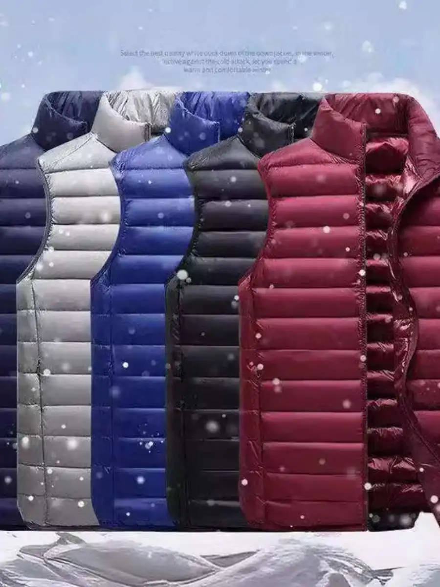 

Мужской хлопковый жилет Thiened, осенне-зимний теплый открытый кардиган с воротником-стойкой, цветной мужской хлопковый жилет