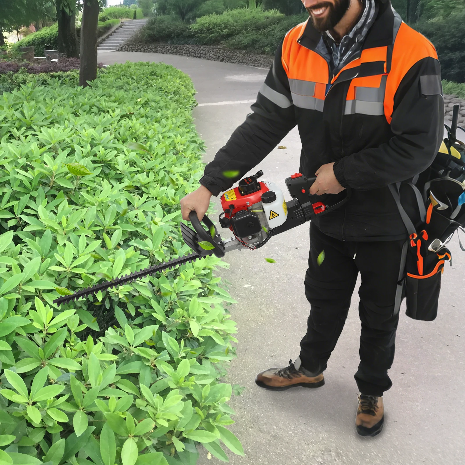 22,5 CC zweischneidiger Heckenschere, einzylinderiger 2-Takt-Motor, 0,90 PS mit 180 ° Drehbarer Griff – Detail 9