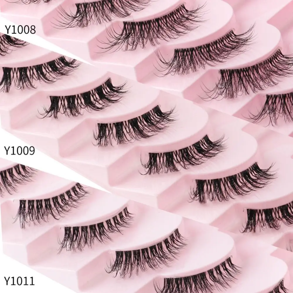 Fake Lashes Natural Transparent Terrier Crisscross Party Faux Mink Lashes Half False Eyelashes Half Eye Lashes Makeup Tools