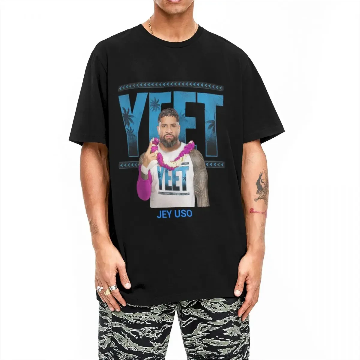 Jey Uso Yeet Abdul Jalil Wrestling Men Women's T Shirt Funny Tees Short Sleeve O Neck T-Shirts Pure Cotton Adult Tops