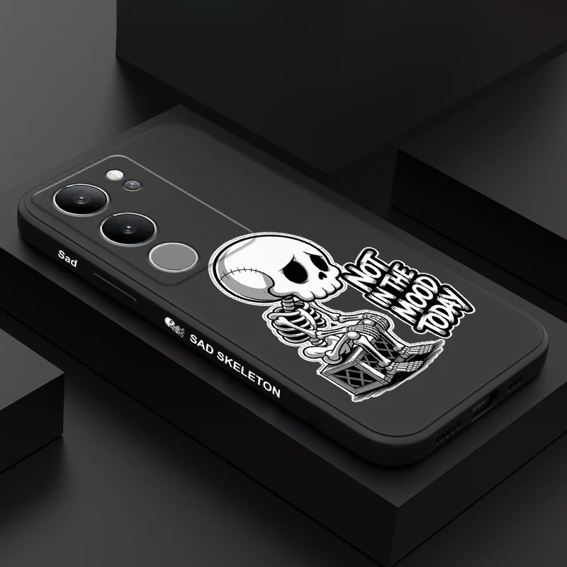 

Lazy Skeleton Phone Case For VIVO V50 V40 V30 V29 V29E V27 V27E V25 V25E V23 V23E V21 V20 Y20 Y12 Y21 Y22 Pro 4G 5G Cover