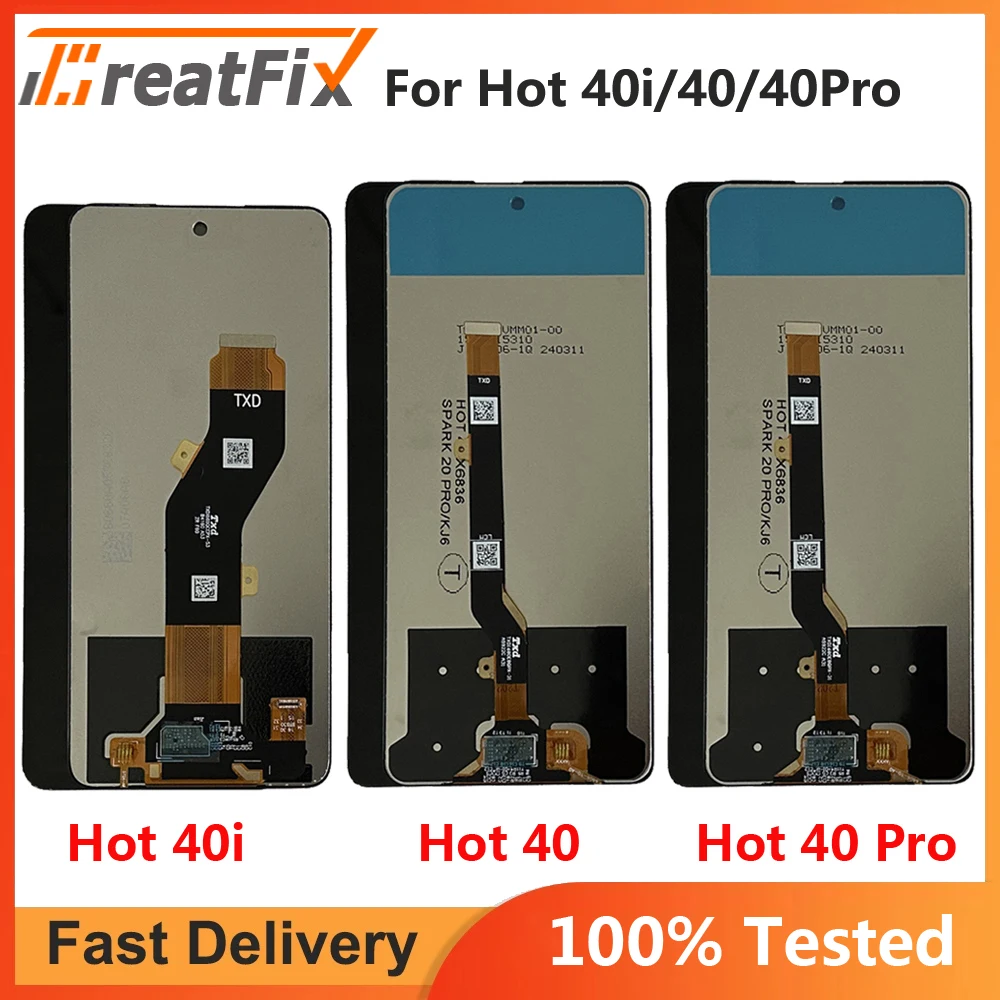 

100% Tested For Infinix Hot 40 Pro X6836 X6837 LCD Display Screen Touch Digitizer For Infinix Hot 40i X6528B Display LCD Parts