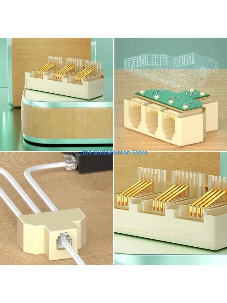 Durable Telephone Splitter Connector 1 to 3 Splitter Expand Connection M76A