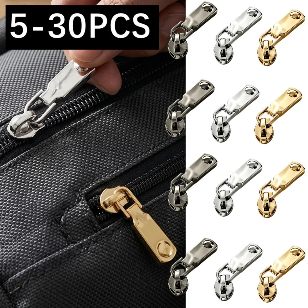 5/10/30Pcs 3# Sewing Zipper Slider for Nylon Zippers Bag Zips Pull Heads Pocket Zip Head Repair Kits DIY Replacement Accessories