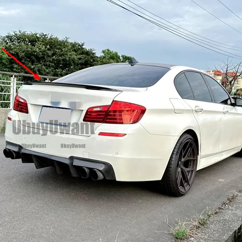 For BMW 5Series M5 520 528 525 F10 F18 P STYLE 2011-2017 ABS Plastic painted Color Exterior Car Rear Tail Wing Trunk Lip Spoiler view 5