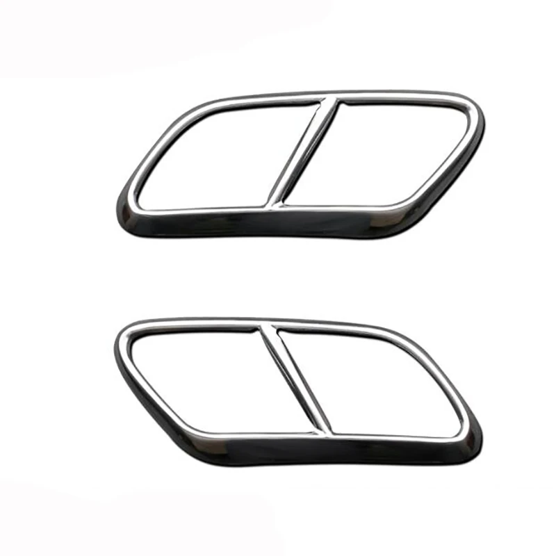 For Volvo XC90 S90 XC60 2014-2019 Car Rear Dual Exhaust Muffler End Pipe Stickers Cover Trims Accessories Stainless Steel 2PCS