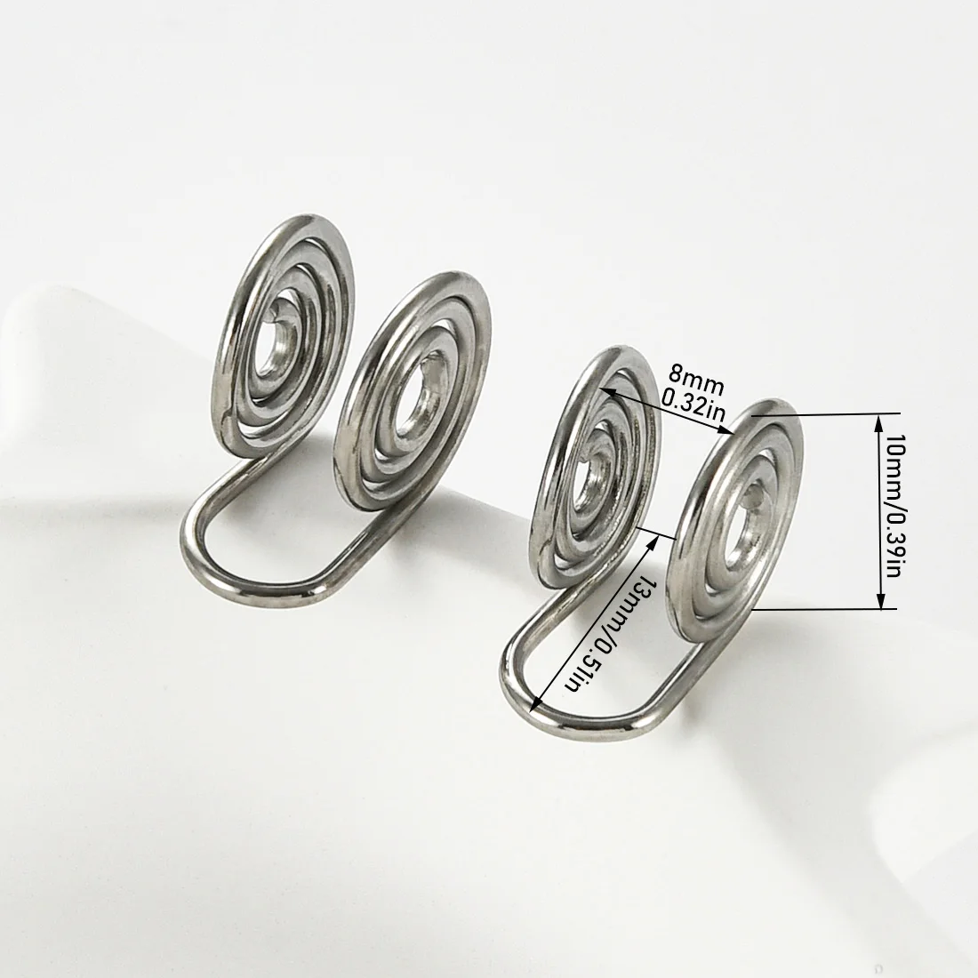 1Pair Stainless Steel Clip-On Keloid Scar Concealment Earrings Non Piercing Multicolor Pressure Earring Jewelry For Men Women