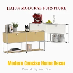 Hot-Seller | Minimalist Steel Storage Side Cabinet｜Slim Profile Flip Door Unit for Hallway | Flip-Top Cabinet for Living Room