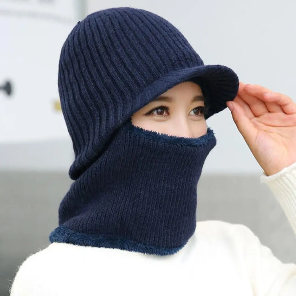 Cappello caldo invernale alla moda da equitazione all'aperto Berretto con collo ispessito Berretto di protezione per le orecchie antivento a prova di freddo