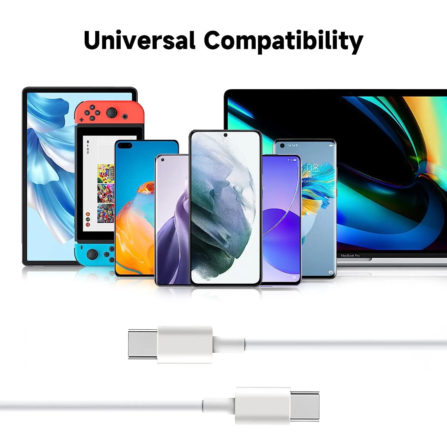 3 Pack USB C To USB C Cable for iphone 15 Huawei P60 PD 5A 60W Fast Charging Cable for MacBook Pro IPad Pro Charger USB-C Cable