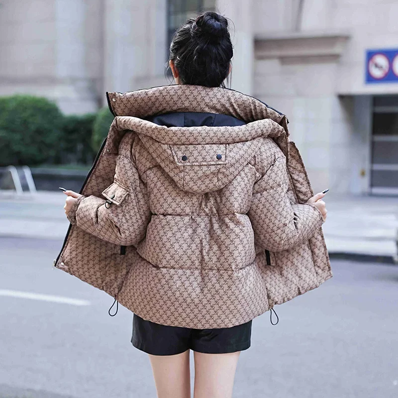 Down Cotton Cotton-padded Clothes Women's New Winter Thickened Hooded Warm Foreign Style Thin Short Models