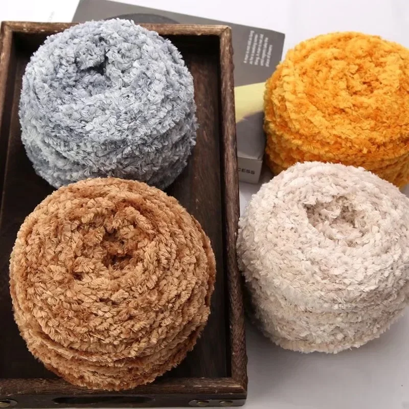 200g/Kugel weiches Chenille-Garn, neuer grober Schnee baumwoll samt, hand gewebte DIY-Tasche, Schal, Teppich faden, Geschenk aus gehäkeltem Wollgarn
