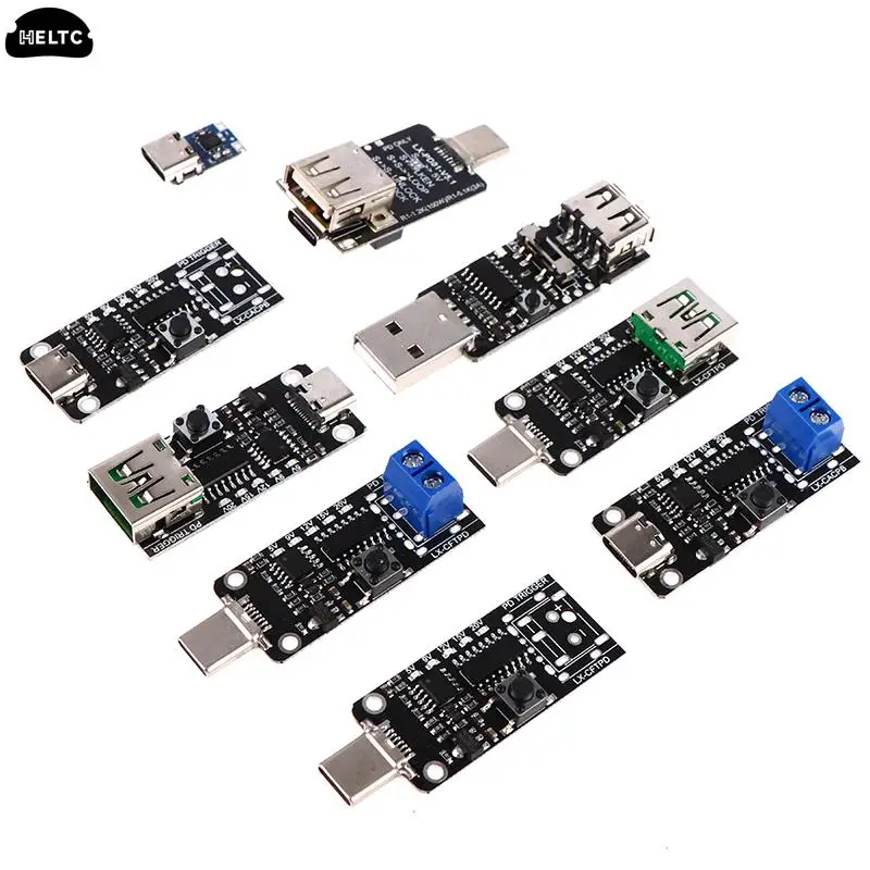 100W 5A USB Type-C PD Decoy Trigger Board 5V 9V 12V 15V 20V Output PD 2.0 3.0 Trigger Adapter Cable Connection Polling Detector