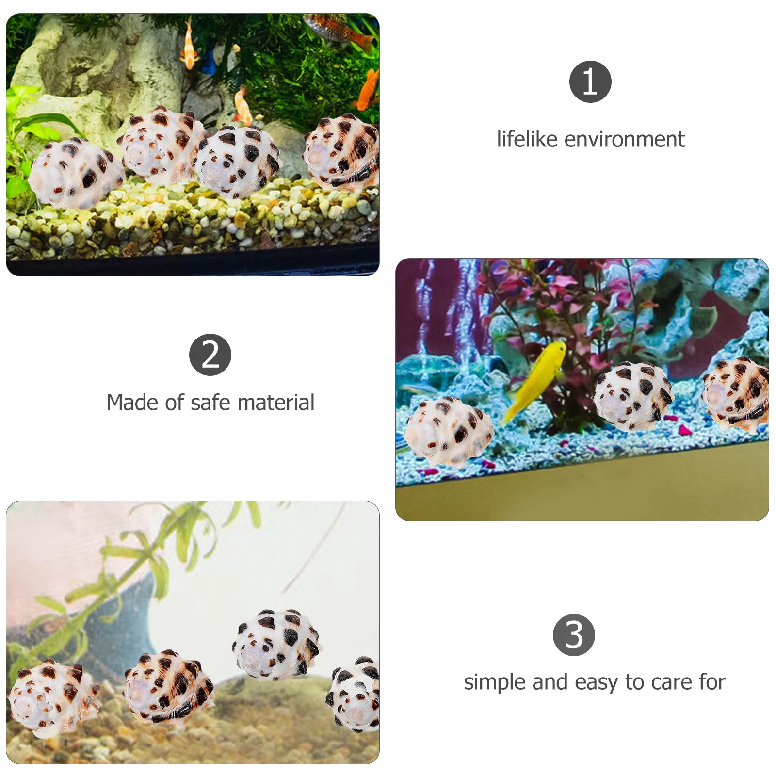 

5pcs Conch Shell Ornaments Natural Decorative Fish Tank Aquarium Adornment DIY Craft Vivid Desktop Home Decor