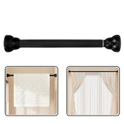 Shower Extendable Curtain Rod Black Stainless Steel Curtain Rod Without Drilling Telescopic Curtain Pole For Bathroom WindowTool