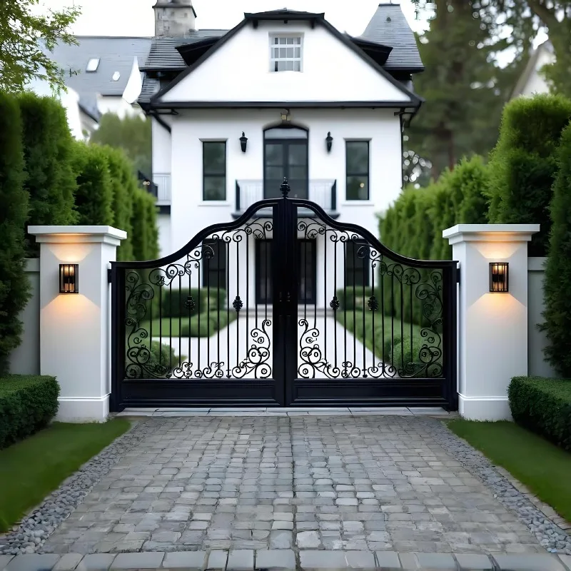 Light luxury minimalist wrought iron opposite door villa manor entrance door garden wall wrought iron door household