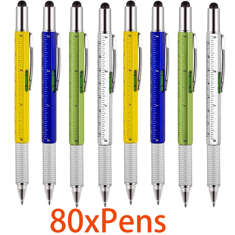 เครื่องมือปากกาเทคโนโลยีอเนกประสงค์6-in-1 80ชิ้นเครื่องมือของขวัญ pulpen Keren ผู้ชาย