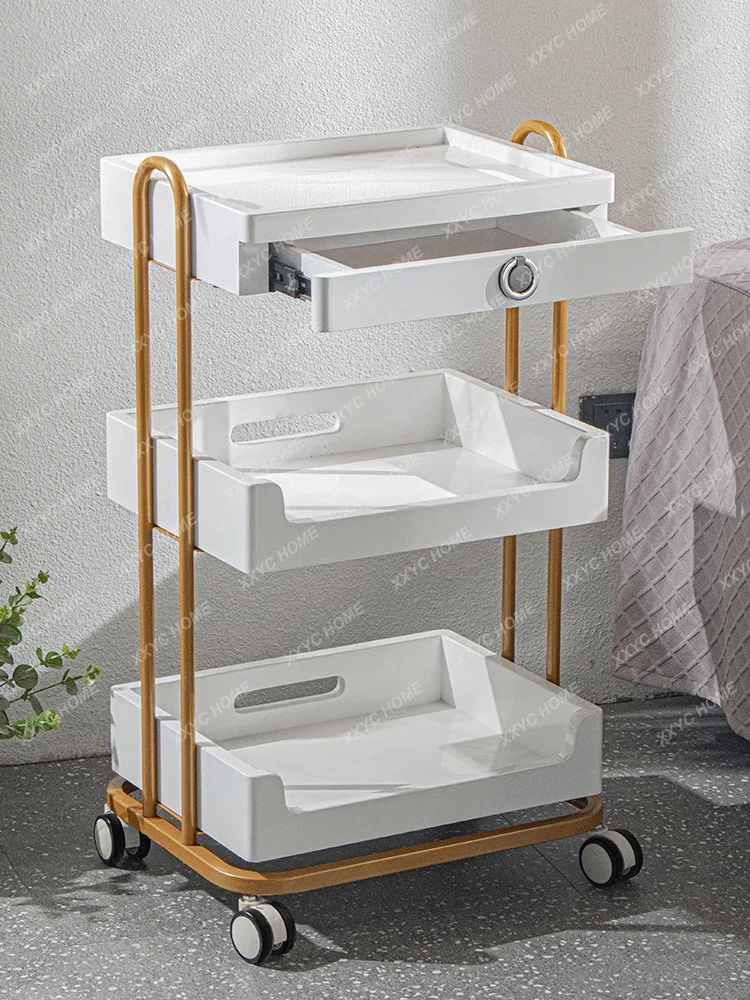 New high-end beauty cart trolley beauty salon special SPA tattoo embroidery eyelash storage mobile drawer rack