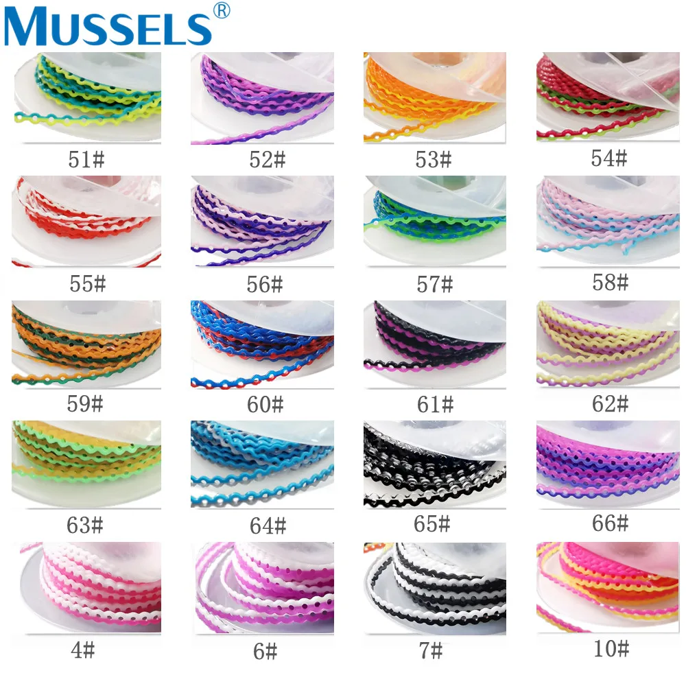 Ligaduras elásticas de ortodoncia Dental, 21 colores, cadena eléctrica para tirantes, bandas de goma, soportes de odontología, continuo, largo y