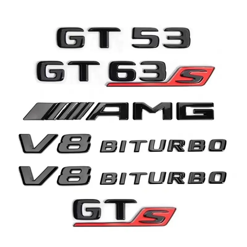 

Applicable to Mercedes-Benz GT63S GT50 black logo GT53 letter tail AMG modified V8 four-wheel drive full set logo black logo.