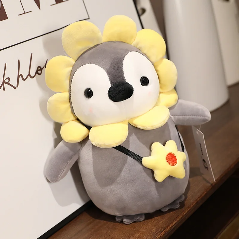 Kawaii Penguin Plush Toy for Kids Soft Stuffed Pillow Gift Cute Transforming Penguin Rabbit Fruit Flower Doll