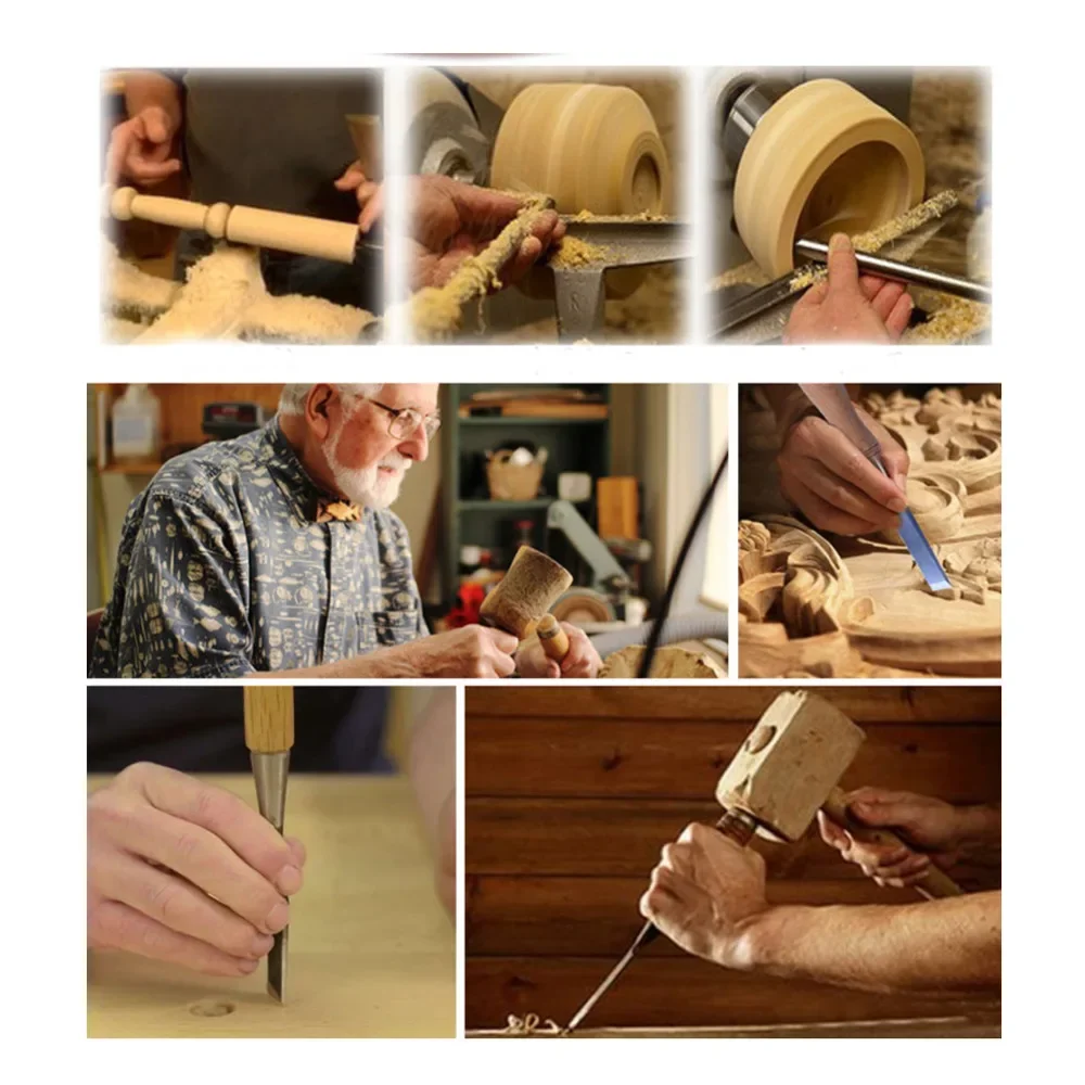 Professional 12Pcs/set Manual Wood Carving Hand Chisel Tool Set Carpenters Woodworking Carving Chisel DIY Hand Tools Set