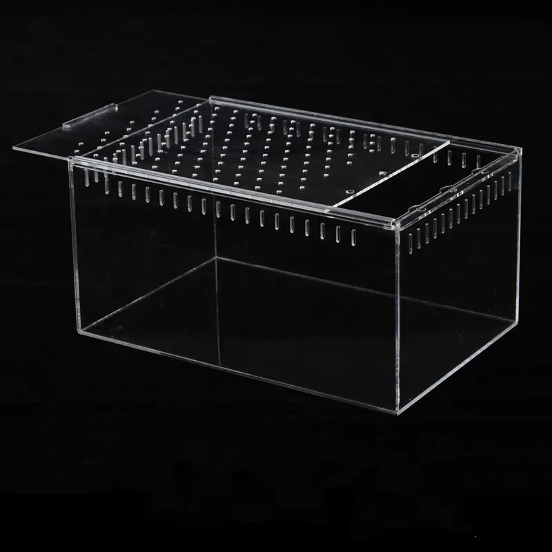 1PCS 4 Size Acrylic Reptile Feeding Box Insect Box Praying Mantis Reptile Home Insect Cage