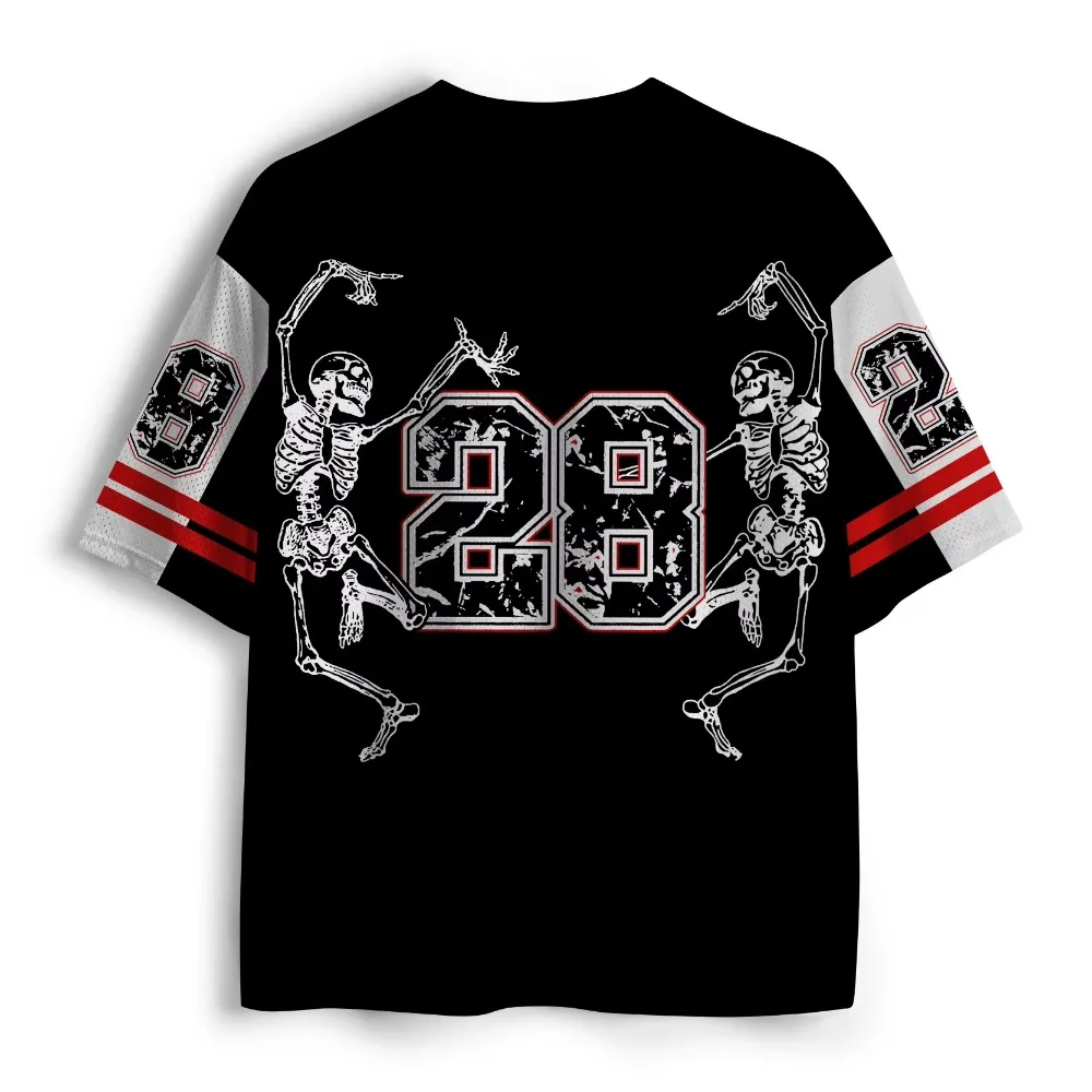 Dark Skeleton Bonfire DancingPattern3D Print Men Sport V-neckT-shirt Outdoor Street Casual Fashion Quick-dry Breath Parent-child
