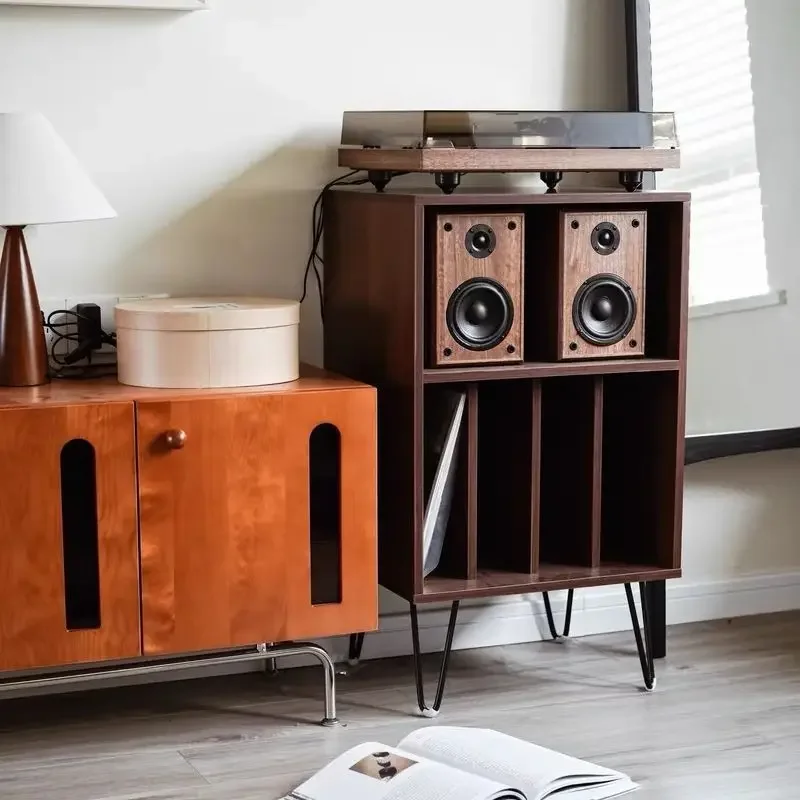 طاولة بجانب السرير سميكة ومتعددة الوظائف على الطراز الياباني، وغرفة معيشة، ورف فونوغراف استريو