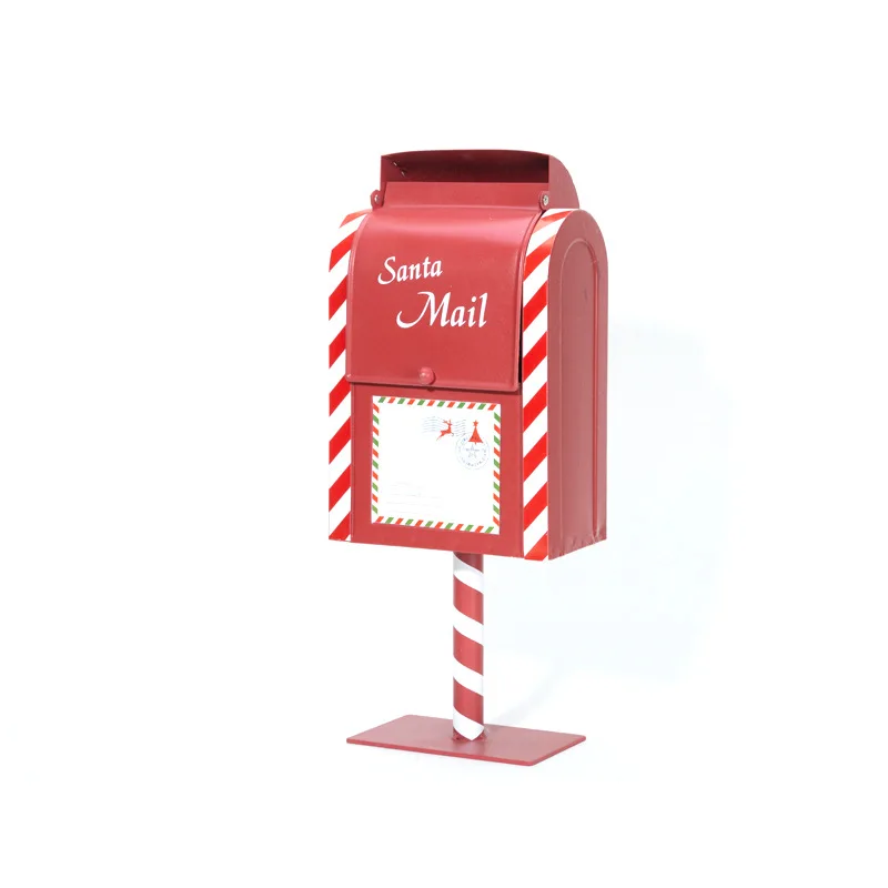 Santa Mailbox Post Box Christmas Decoration Vintage Red & White Candy Mailbox
