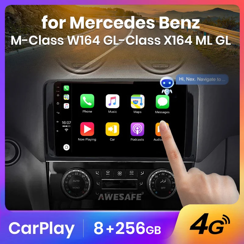 AWESAFE PX9 For Mercedes Benz W164 ML GL 2005 - 2012 Car Radio Multimedia Navigation 2 din Android 2din Autoradio CarPlay Stereo