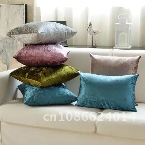 Velvet Cushion Cover Soft Pillow Cover for Living Room Sofa Soft Decorative Kussenhoes Nordic Home Decor Crushed